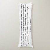 マタイ11:28聖書の聖なる書物、 経典黒白 ボディピロー (正面縦)