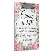 マタイ11:28聖書やる気を起こさせる聖句フローラバラ クリップボード (右)