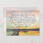 マタイ11:28-30よ来り疲れた者はみな私に ポストカード (正面/裏面)