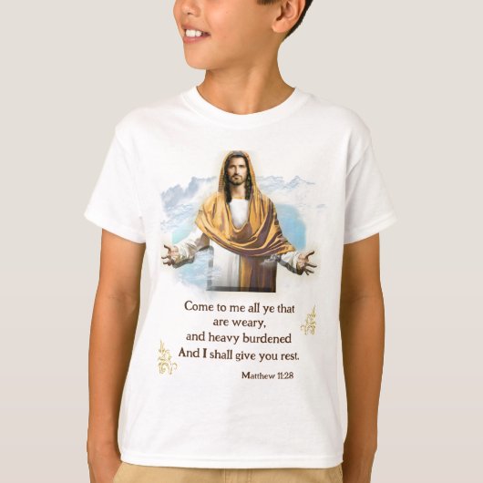マタイ11:28 Tシャツ (正面)