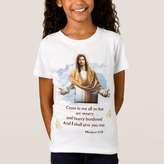 マタイ11:28 Tシャツ (正面)