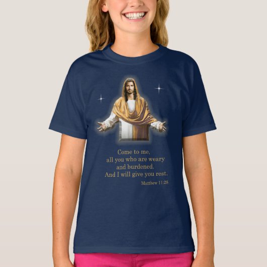 マタイ11:28 Tシャツ (正面)