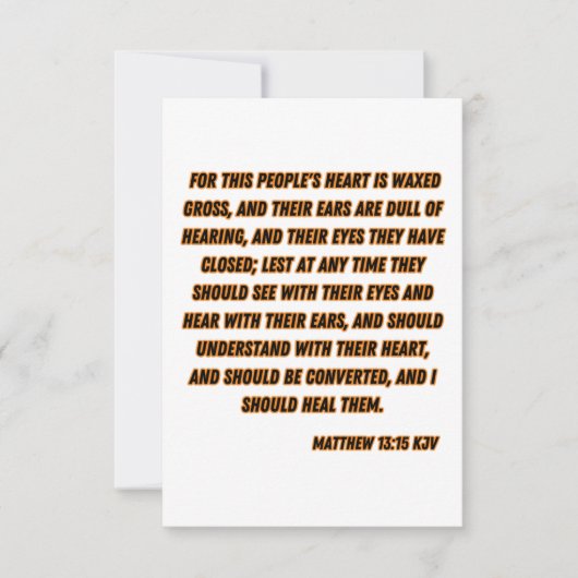 マタイ13:15 KJV聖書の聖句の挨拶 カード (正面)