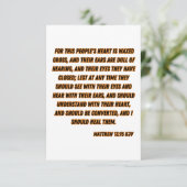 マタイ13:15 KJV聖書の聖句の挨拶 カード (スタンド正面)