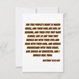 マタイ13:15 KJV聖書の聖句の挨拶 カード