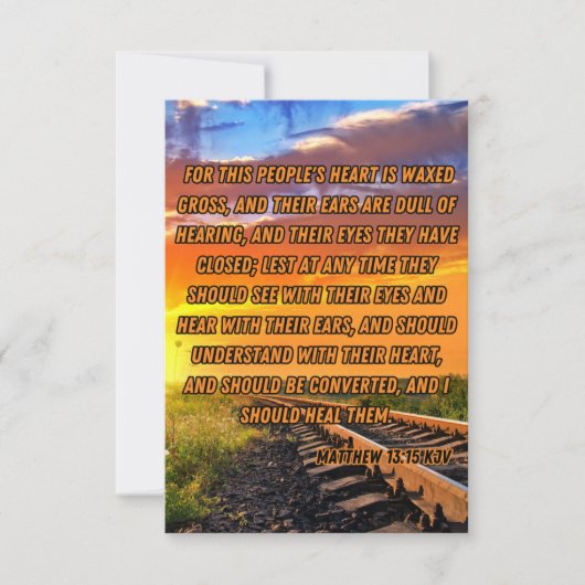 マタイ13:15 KJV聖書の詩の写真の挨拶 カード (正面)