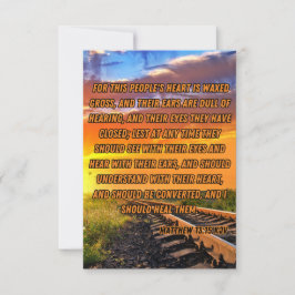 マタイ13:15 KJV聖書の詩の写真の挨拶 カード