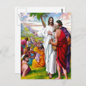 マタイ14:13-21イエス5000食べ物を与え人葉書 ポストカード (正面/裏面)