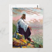 マタイ14:22-23イエス祈自身のはがき ポストカード (正面/裏面)