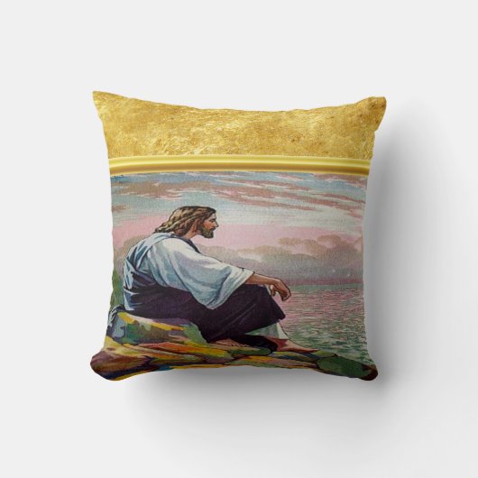 マタイ14:22-23祈海によってイエス クッション (正面)