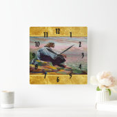 マタイ14:22-23祈海によってイエス スクエア壁時計 (ホーム)