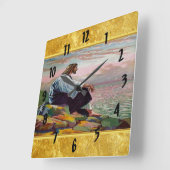 マタイ14:22-23祈海によってイエス スクエア壁時計 (傾斜)