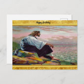 マタイ14:22-23祈海によってイエス ポストカード (正面/裏面)