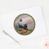 マタイ14:22-23祈海によってイエス ラウンドシール (封筒)