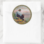 マタイ14:22-23祈海によってイエス ラウンドシール (バッグ)