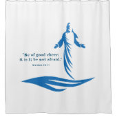 マタイ14:27イエスは水の上を歩く シャワーカーテン (正面)