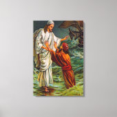 マタイ14:28-33主、私のキャンバス救主 キャンバスプリント (正面)