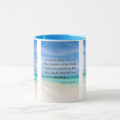 マタイ15:14 KJV聖書の詩Pic 2トーンのマグカップ マグカップ (中央)