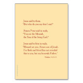 マタイ16バイブル聖句祈りの言葉カード テーブルナンバー (裏面)