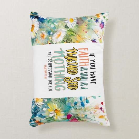 マタイ17:20マスタード種の聖書の聖句としての信仰 アクセントクッション (正面(垂直))