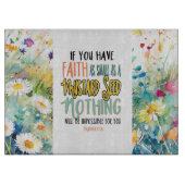 マタイ17:20マスタード種の聖書の聖句としての信仰 カッティングボード (正面)