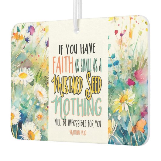 マタイ17:20マスタード種の聖書の聖句としての信仰 カーエアーフレッシュナー (左)