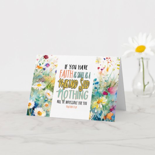 マタイ17:20マスタード種の聖書の聖句としての信仰 カード (小さな植物)