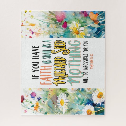 マタイ17:20マスタード種の聖書の聖句としての信仰 ジグソーパズル (縦)