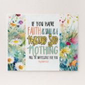 マタイ17:20マスタード種の聖書の聖句としての信仰 ジグソーパズル (横)