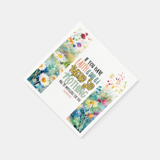 マタイ17:20マスタード種の聖書の聖句としての信仰 スタンダードカクテルナプキン (角)