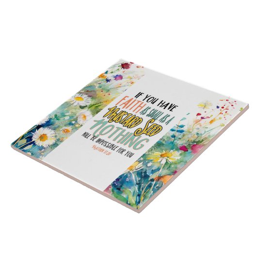 マタイ17:20マスタード種の聖書の聖句としての信仰 タイル (側面)