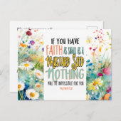 マタイ17:20マスタード種の聖書の聖句としての信仰 ポストカード (正面/裏面)