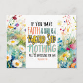 マタイ17:20マスタード種の聖書の聖句としての信仰 ポストカード (正面)