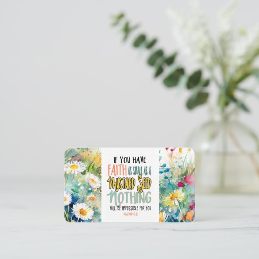 マタイ17:20マスタード種の聖書の聖句としての信仰 名刺 (スタンド正面)