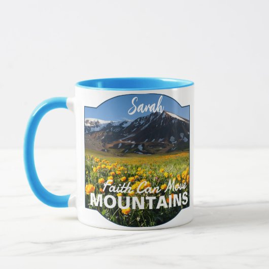 マタイ17:20信仰は山を動かすことができるカスタムマグ マグカップ (左)