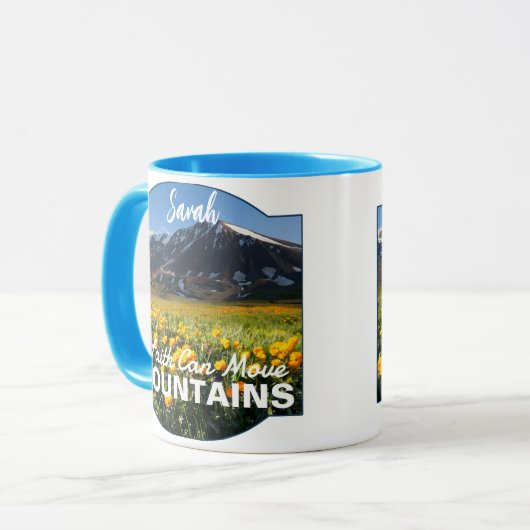 マタイ17:20信仰は山を動かすことができるカスタムマグ マグカップ (正面左)