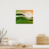 マタイ17:20山の聖句サンセットを動かす ポスター (キッチン)