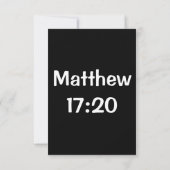 マタイ17:20 KJV聖書の聖句の挨拶 カード (裏面)