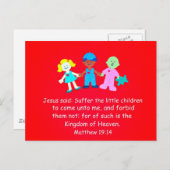 マタイ19:14イエスは言われた… ポストカード (正面/裏面)