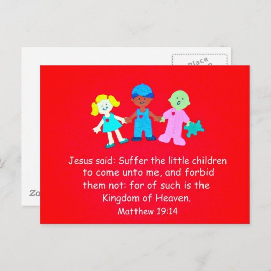 マタイ19:14イエスは言われた… ポストカード (正面/裏面)