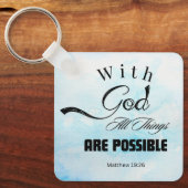 マタイ19:26タイポグラフィデザイン キーホルダー (正面)