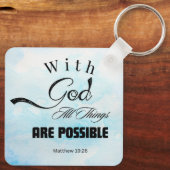 マタイ19:26タイポグラフィデザイン キーホルダー (裏面)