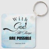 マタイ19:26タイポグラフィデザイン キーホルダー (裏面)
