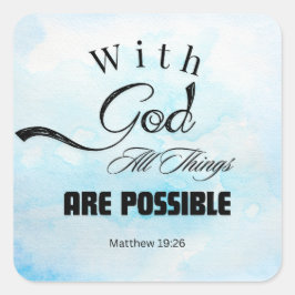 マタイ19:26タイポグラフィデザイン スクエアシール