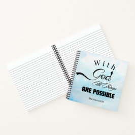 マタイ19:26タイポグラフィデザイン ノートブック