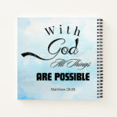 マタイ19:26タイポグラフィデザイン ノートブック (裏面)