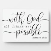 マタイ19:26バイブル聖なる書物、 経典ファームハウスサイン フォトプラーク (正面)