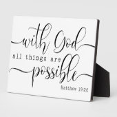 マタイ19:26バイブル聖なる書物、 経典ファームハウスサイン フォトプラーク (側面)