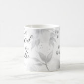 マタイ19:26モダン白黒水彩フローラ コーヒーマグカップ (中央)