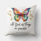 マタイ19:26万物は可能な蝶 クッション (正面)
